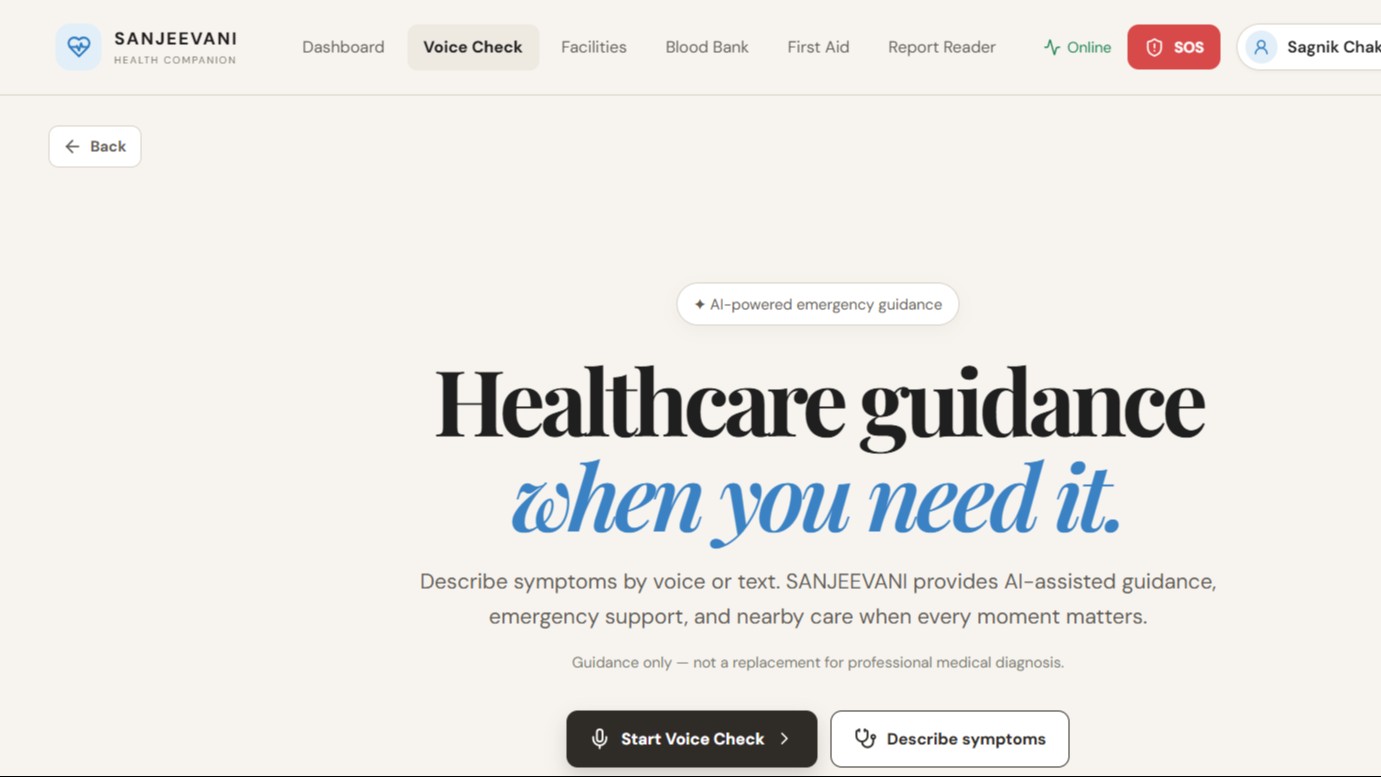 Sanjeevani healthcare guidance system